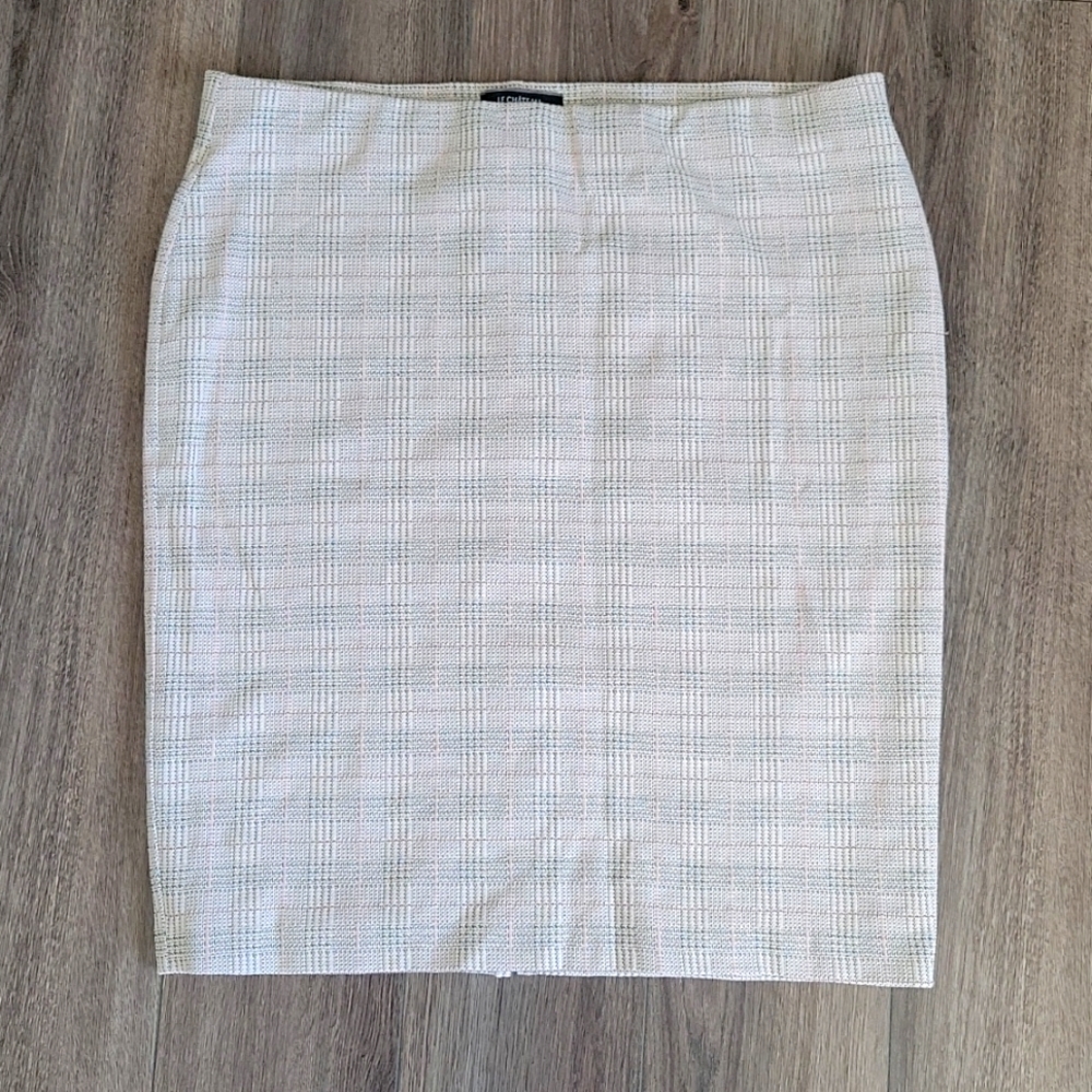 Le Chateau Check Print Double Knit Pencil Skirt